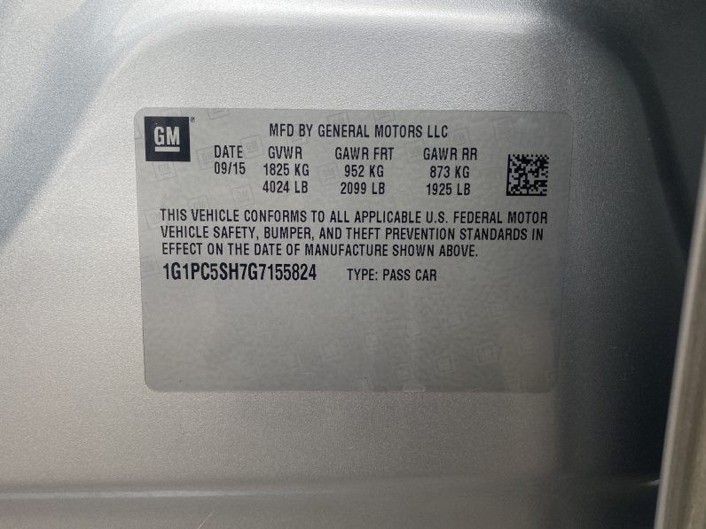 
								CHEVROLET Cruze Limited LS 2016 Sedan/Saloon full									